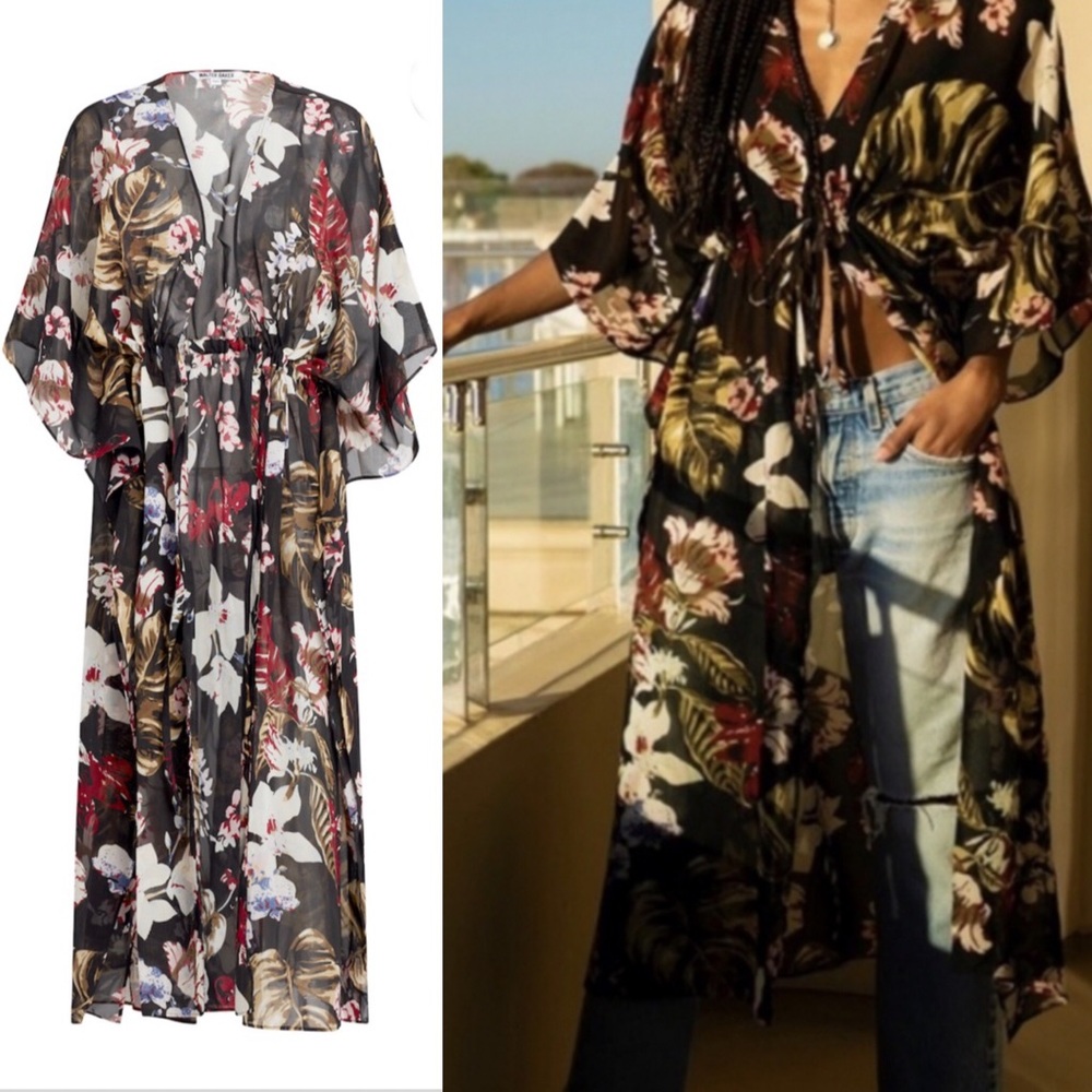 NWT Walter Baker Tulum Tropical Print Caftan O/S